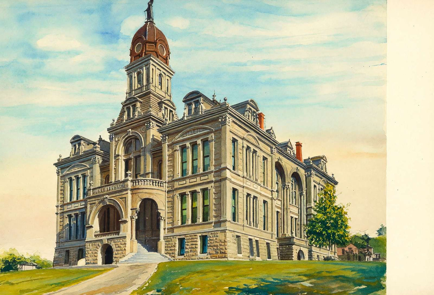 Blue Earth CO Court House Mankato MN in 1907 Art Print (7 Sizes) - Retouched