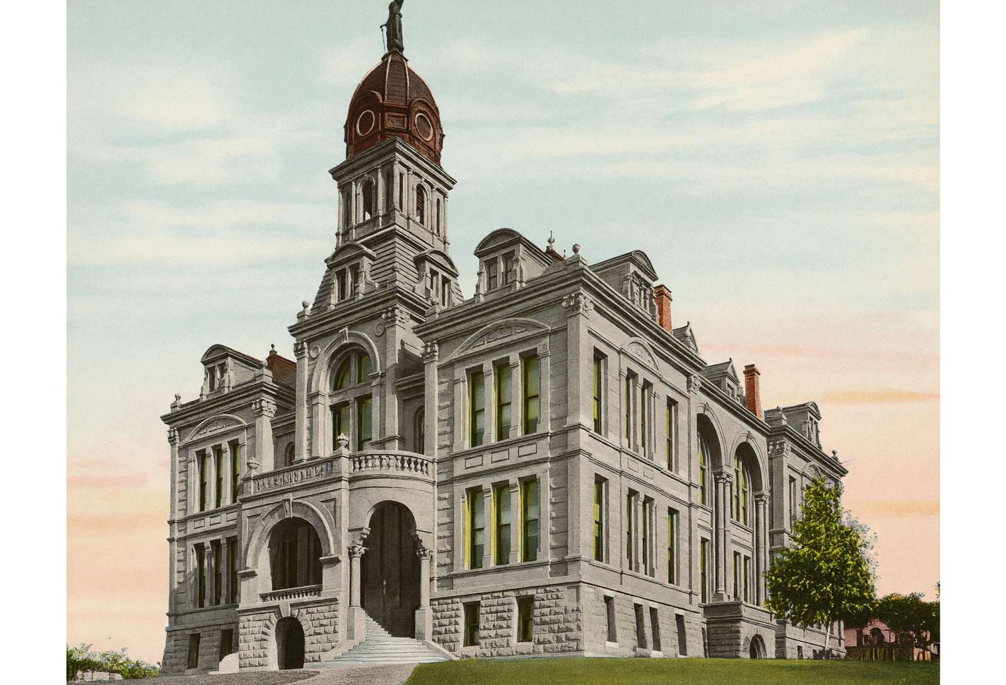 Blue Earth CO Court House Mankato MN in 1906 Vintage Print (7 Sizes)