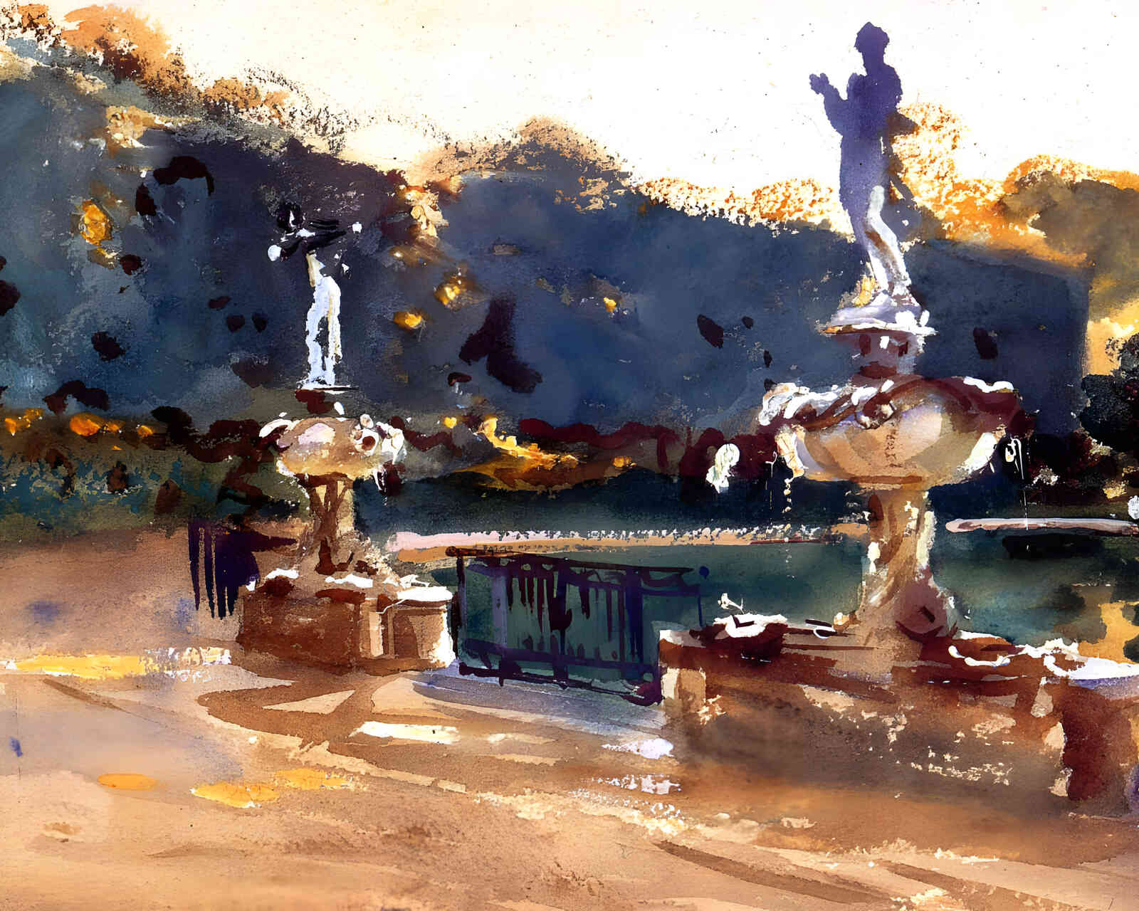 Boboli Gardens 1907 Painting by John Singer Sargent 8x10" Art Print