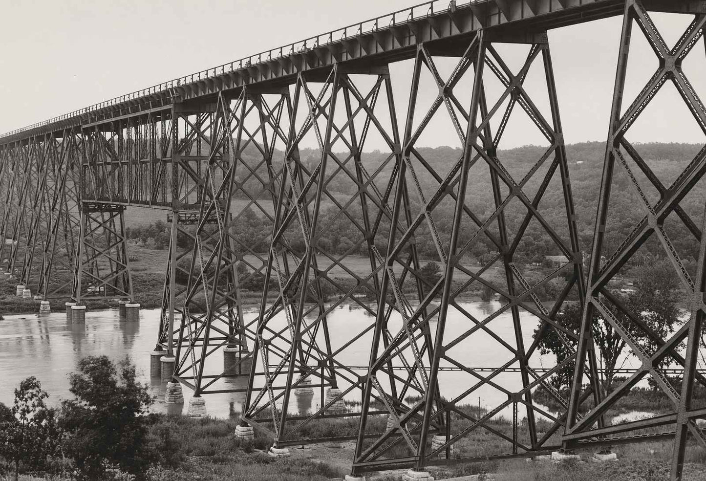 C&NW RR Double Track Bridge Boone Iowa in 1905 Restored Photo Print