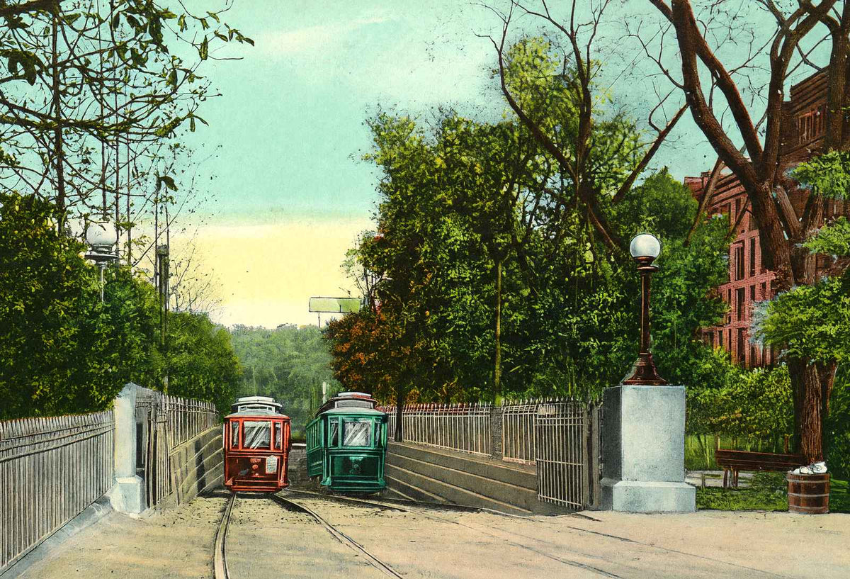 Descent into Subway Public Gardens, Boston, MA in 1907 Vintage Print (7 Sizes)