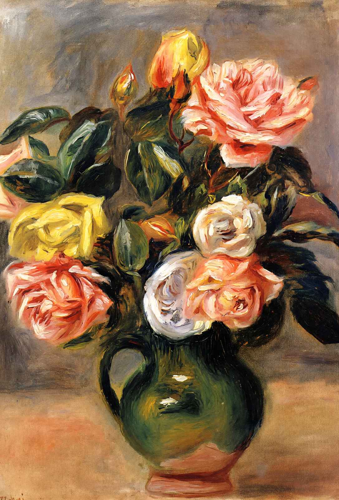 Bouquet of Roses Art Print Painting by Pierre-Auguste Renoir (6 Sizes)