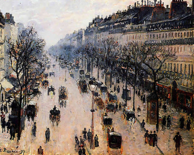 Boulevard Montmartre Winter Morning by Camille Pissarro 8x10" Art Print