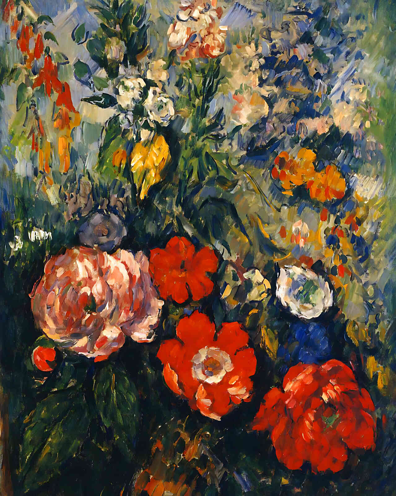 Bouquet of Flowers Painting by Paul Cezanne 8x10" Art Print (Archival Paper)