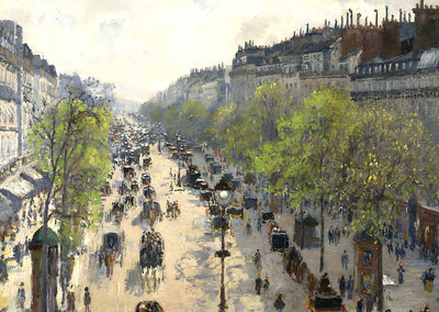 Boulevard Montmartre, Spring Painting by Camille Pissarro Art Print (6 Sizes)