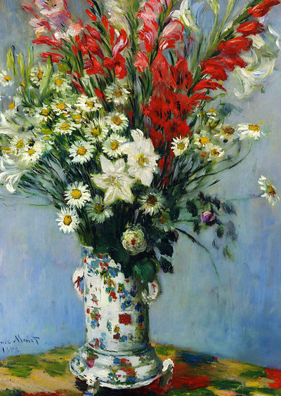 Bouquet of Gadiolas, Lilies and Dasies Art Print 1878 by Claude Monet (6 Sizes)