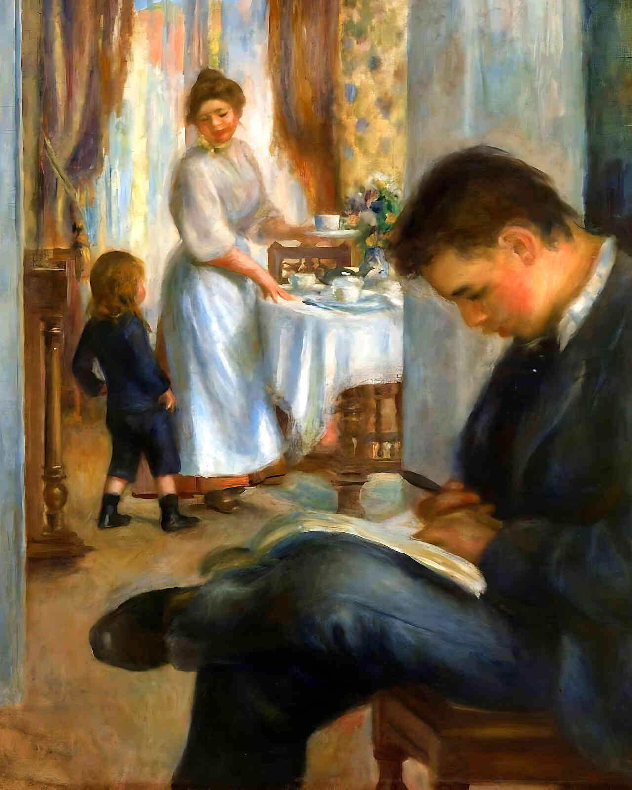 Breakfast at Berneval Painting by Pierre-Auguste Renoir 8x10" Art Print