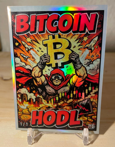 2026 GleeBeeCo BITCOIN HODL Card Comic Hero #BTHD-1 Holographic 1/1