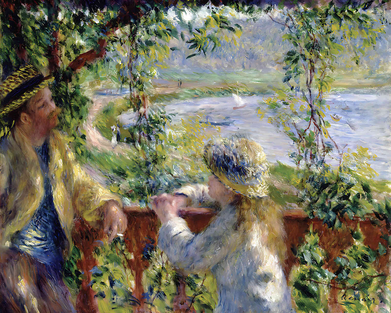 By the Water (Near the Lake) Painting by Pierre-Auguste Renoir 8x10" Art Print