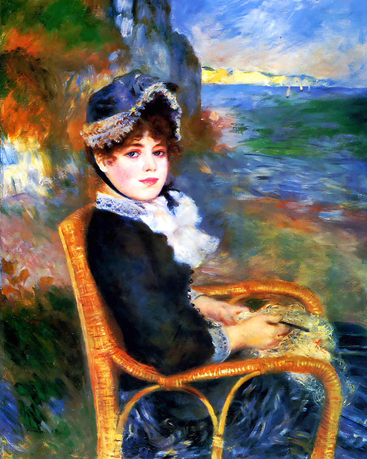 By the Seashore Painting by Pierre-Auguste Renoir 8x10" Art Print (High Quality)