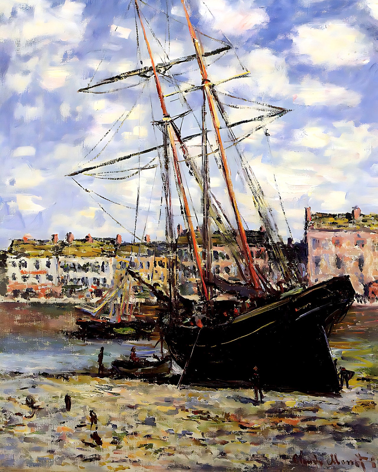 Boat at Low Tide at Fecamp Painting by Claude Monet 8x10" Art Print