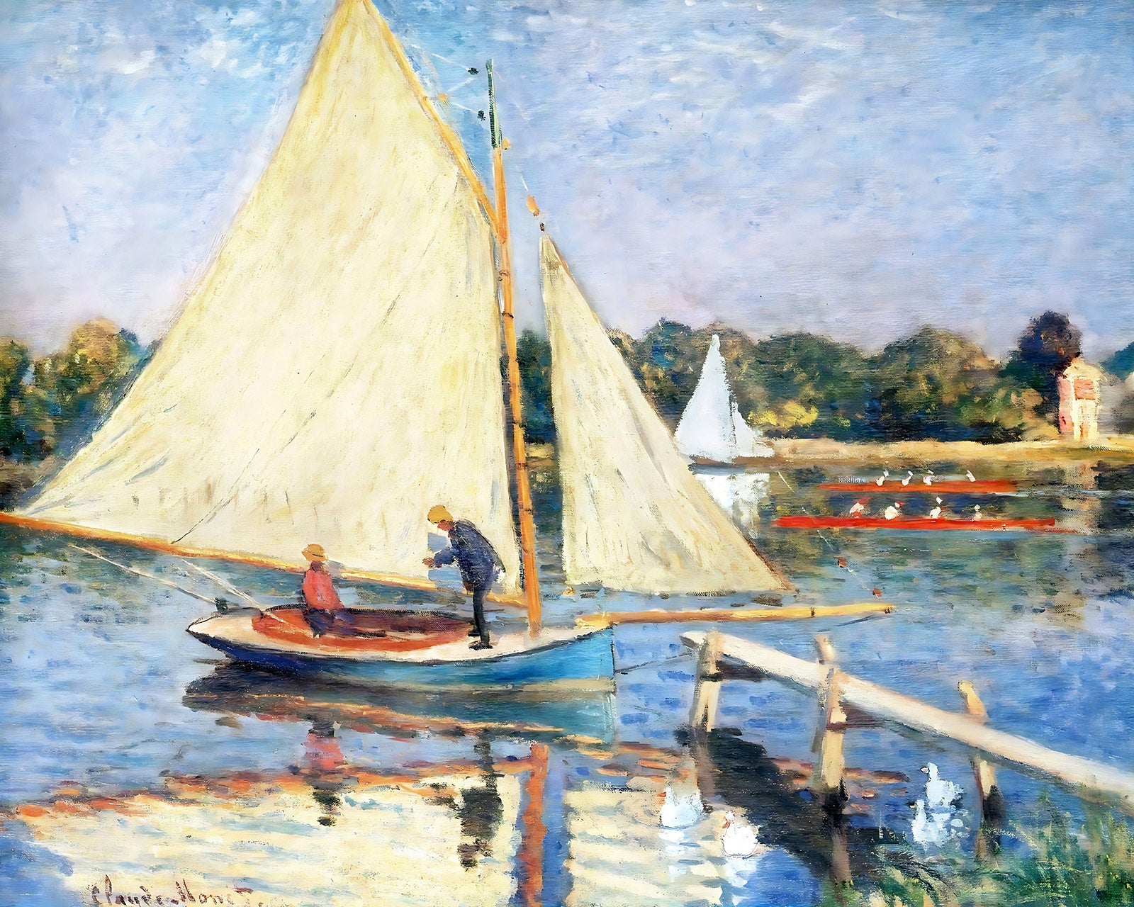 Boaters at Argenteuil Painting by Claude Monet 8x10" Art Print