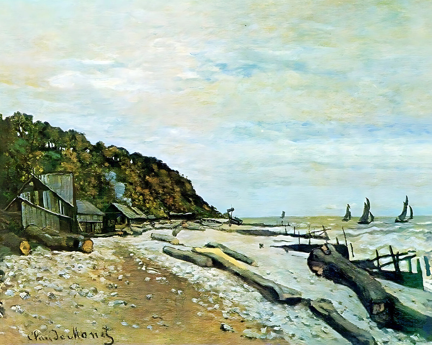 Boatyard near Honfleur Painting by Claude Monet 8x10" Art Print