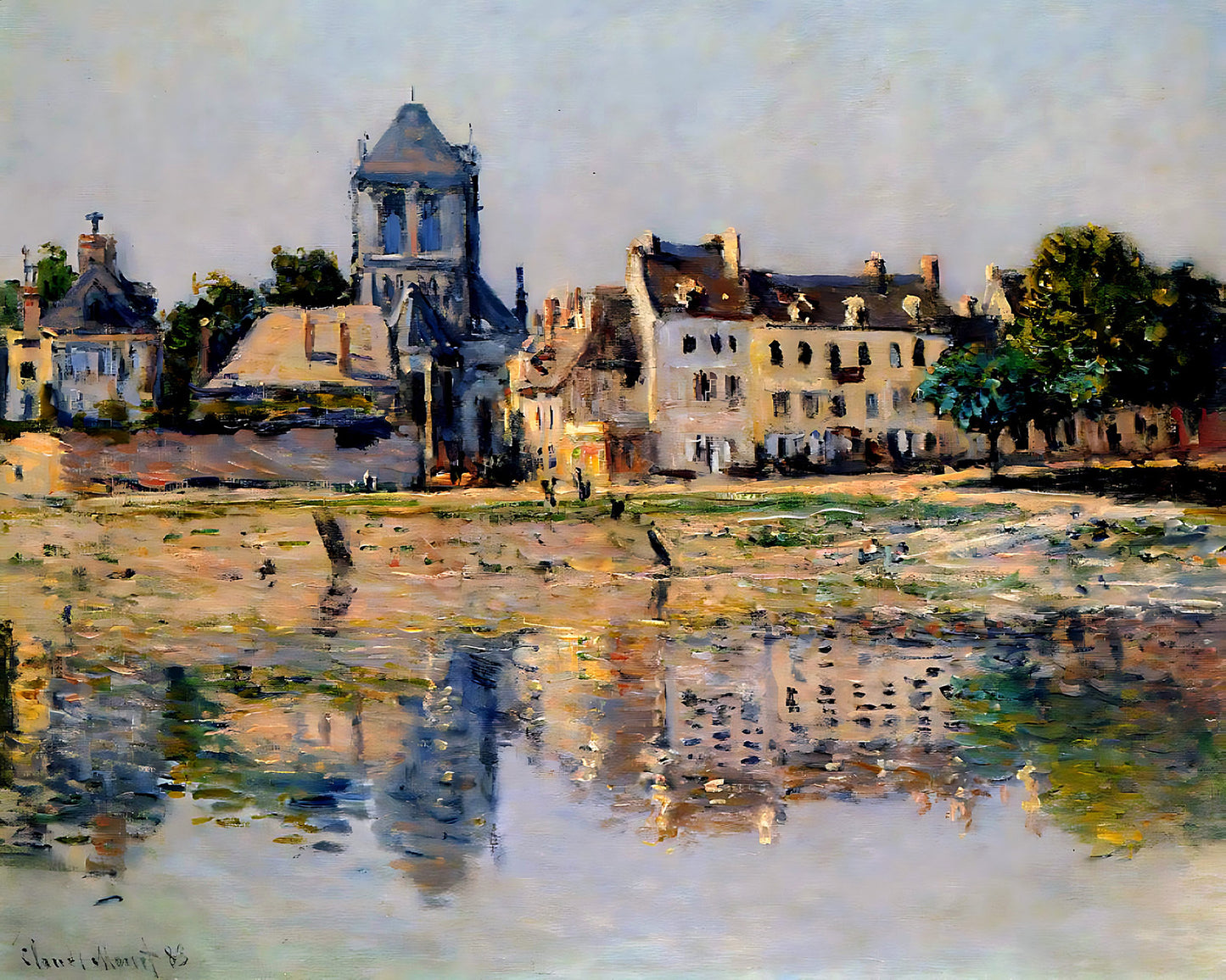 By the River at Vernon Painting by Claude Monet 8x10" Art Print