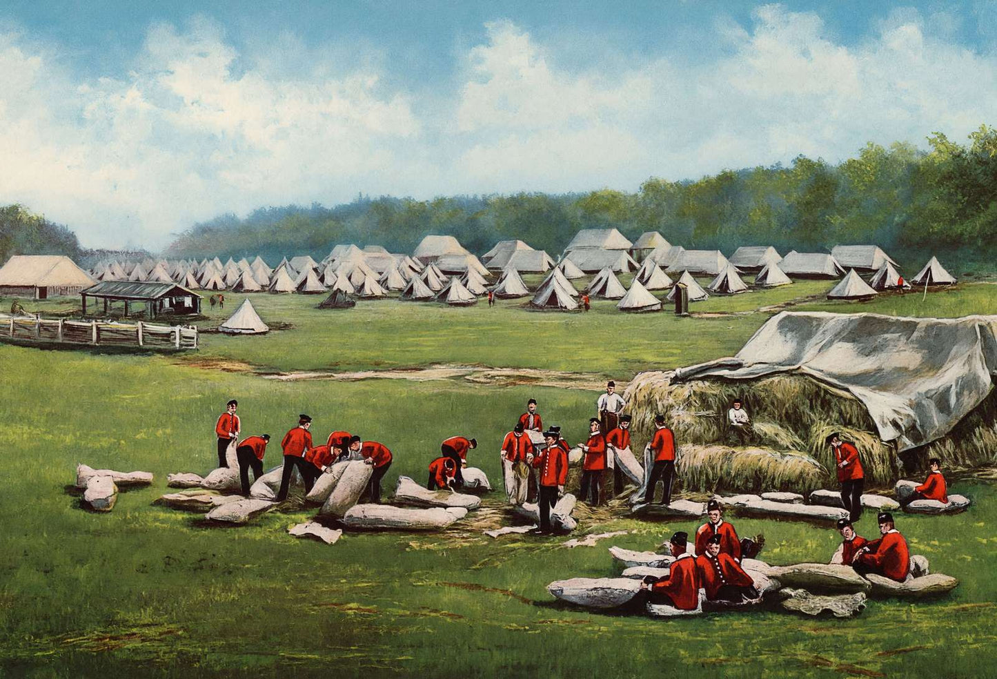Camping Ground Rushmoor Aldershot in 1904 Vintage Print (7 Sizes) - Acid Free