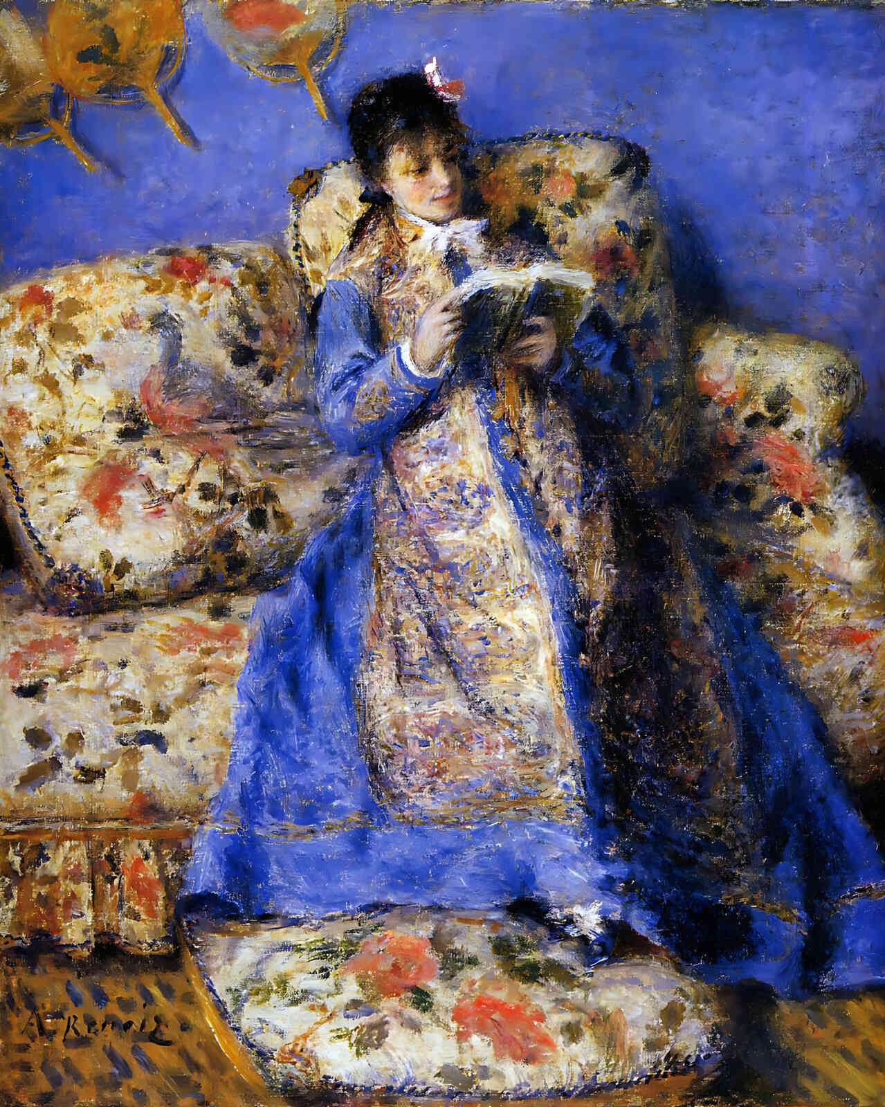 Camille Monet Reading Painting by Pierre-Auguste Renoir 8x10" Art Print