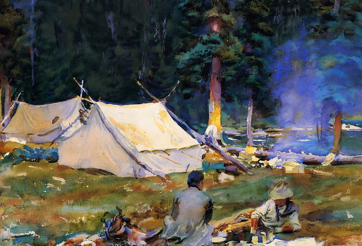Camping at Lake O-Hara 1916 by John Singer Sargent Fine Art Print (6 Sizes)