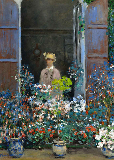Camille Monet at the Window, Argentuile 1873 by Claude Monet Art Print (6 Sizes)