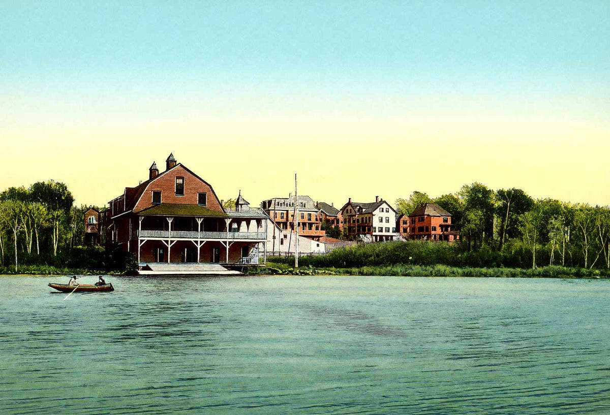 Canoe Club, Waltham, Massachusetts in 1907 Vintage Print (7 Sizes)