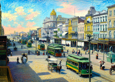 Canal Street New Orleans in 1905 Art Print (7 Sizes) - High Quality