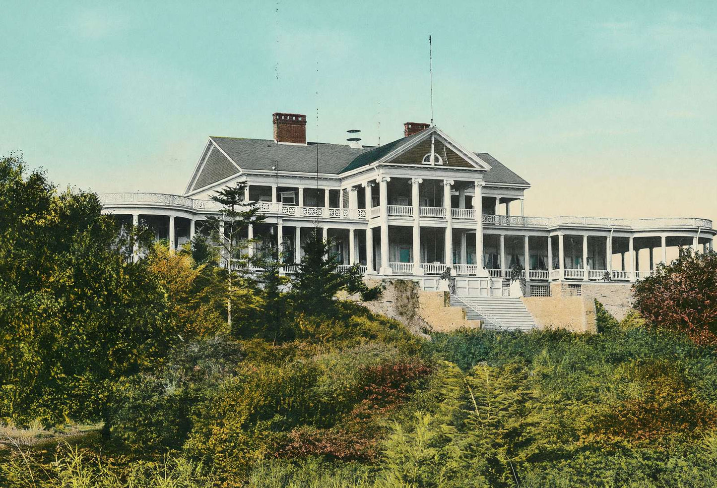 Cape Cottage Casino Cape Elizabeth Maine in 1908 Vintage Print (7 Sizes)