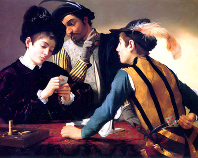 Cardsharps 1594 Painting by Caravaggio 8x10" Art Print