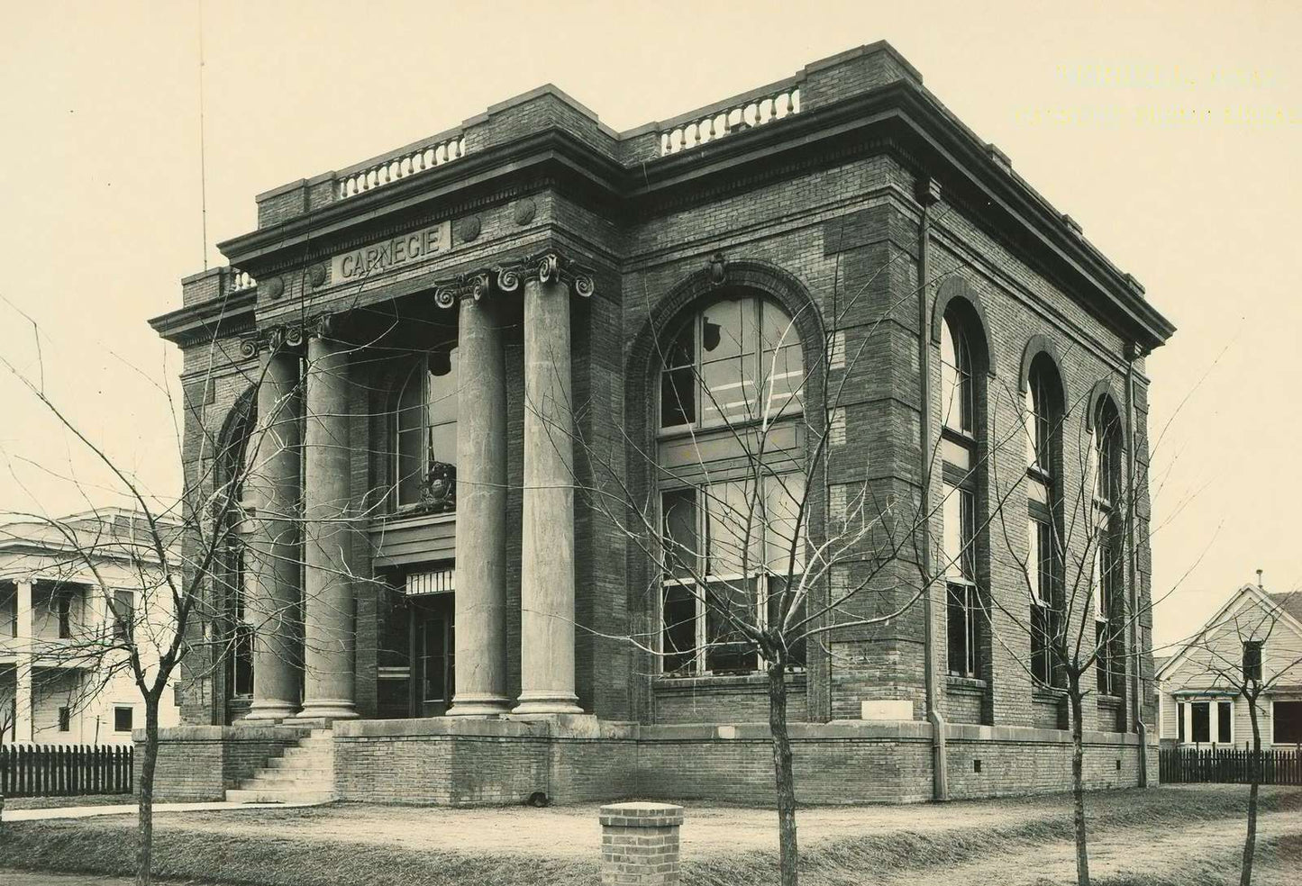 Carnegie Public Library Terrell in 1907 Vintage Print (7 Sizes) - High Quality