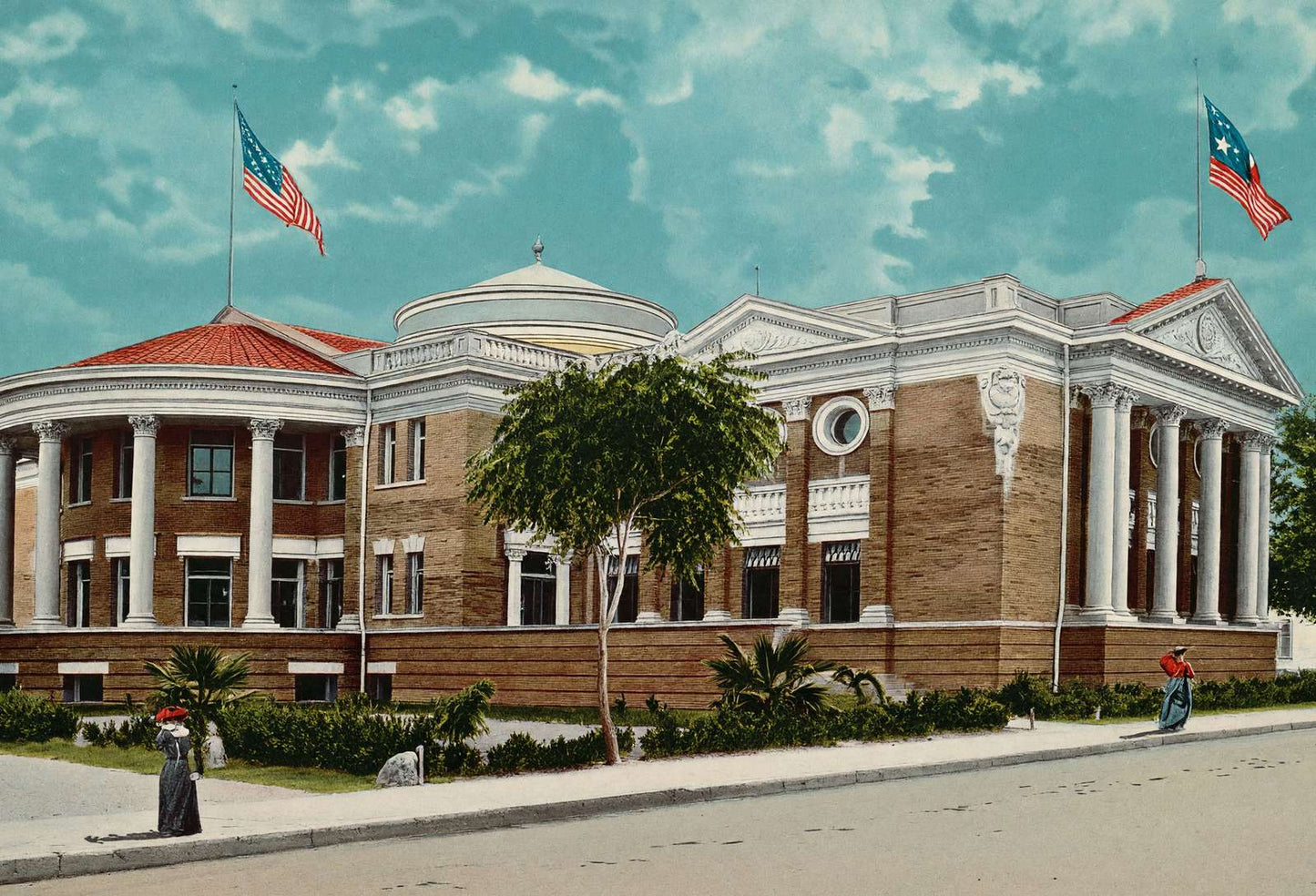 Carnegie Library San Antonio in 1906 Vintage Print (7 Sizes) - High Quality