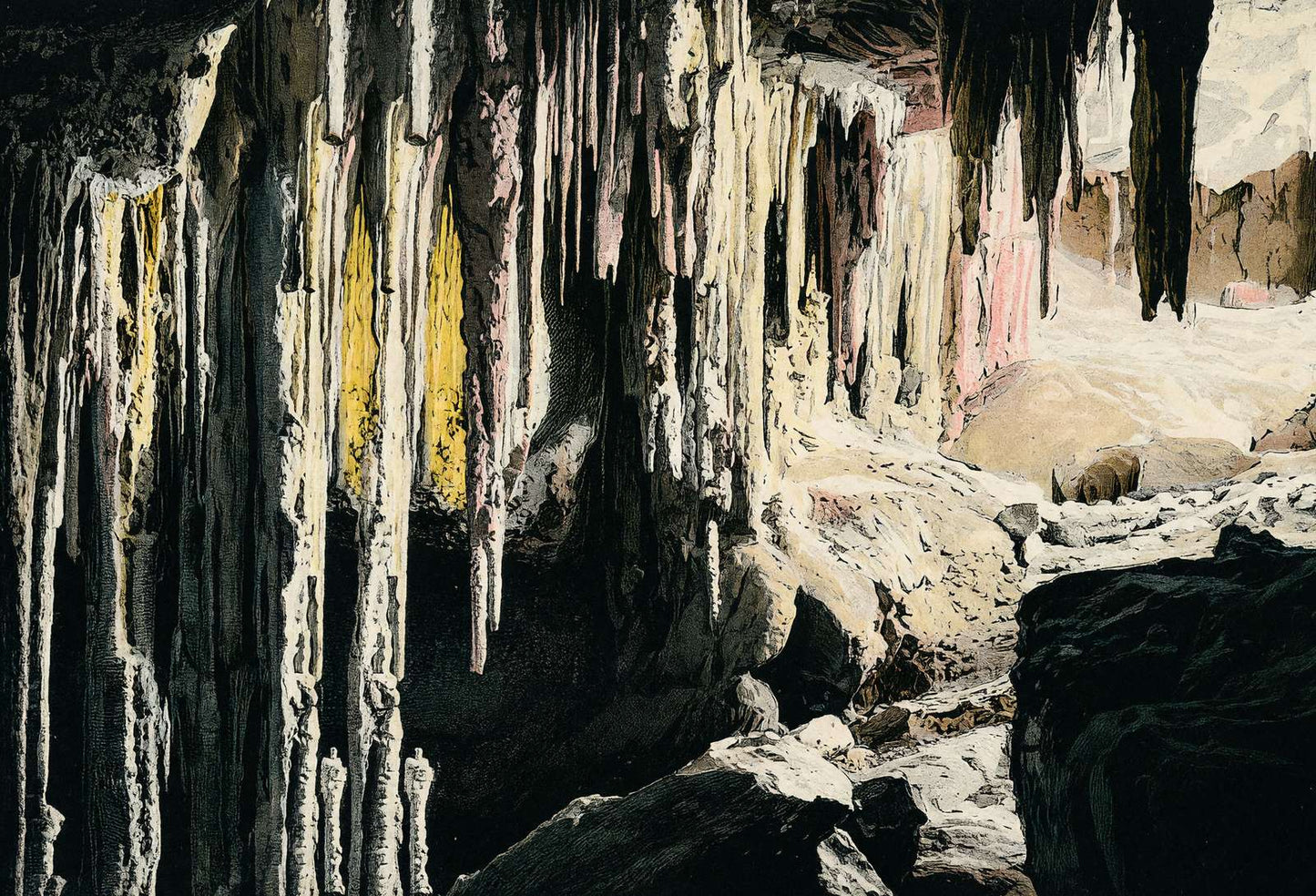 Caves on Grand View Trail Grand Canyon in 1907 Vintage Print (7 Sizes)