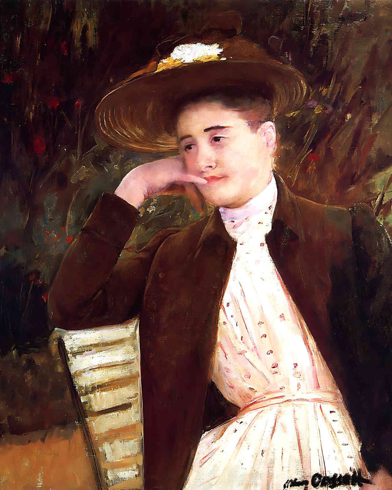 Celeste in a Brown Hat Painting by Mary Cassatt 8x10" Art Print (Archival Paper)