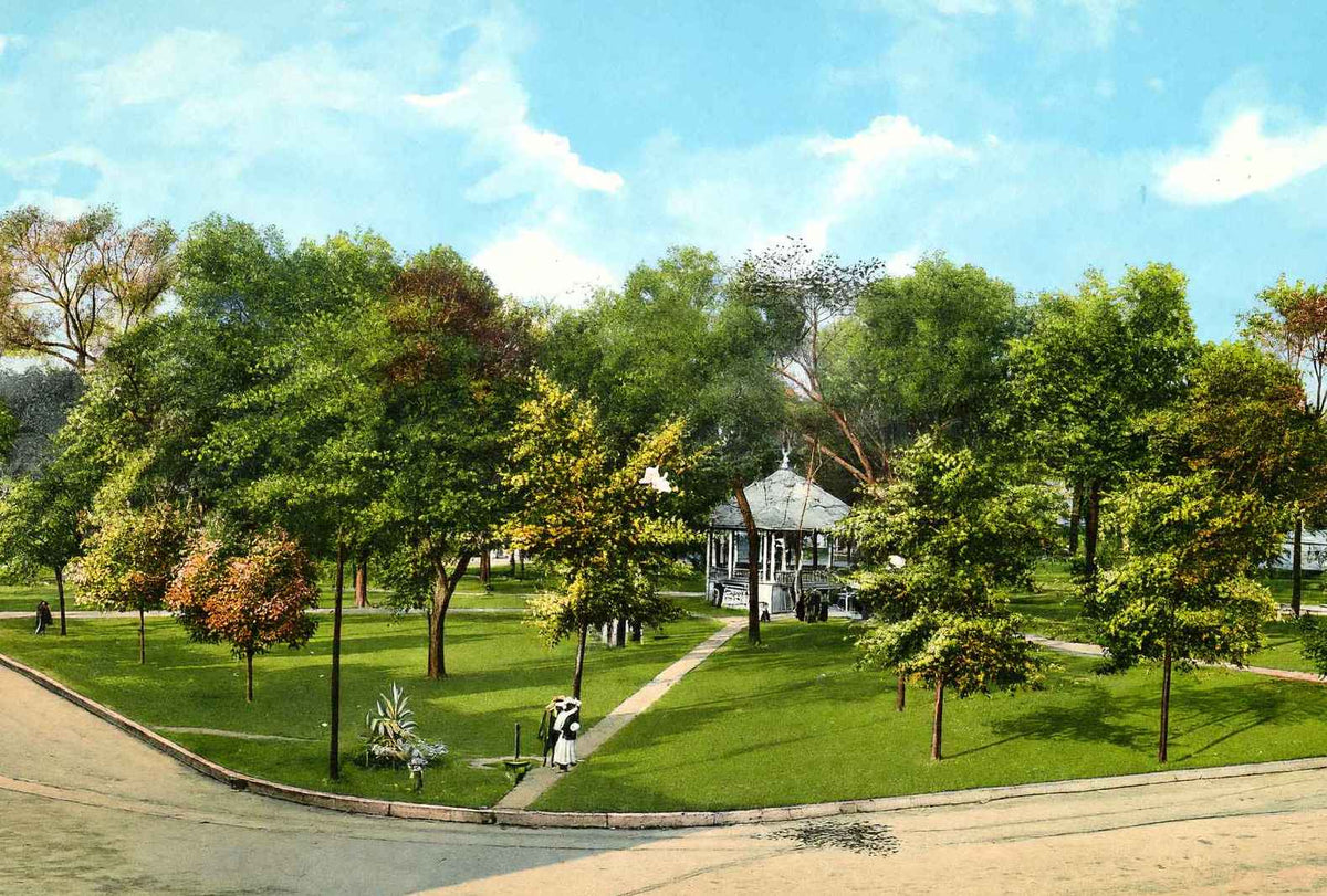 Central Park Jacksonville Illinois in 1905 Vintage Print (7 Sizes) - Restored