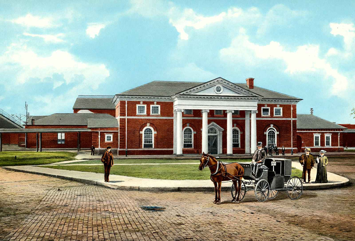 Chesapeake & Ohio Railroad Depot in 1905 Vintage Print