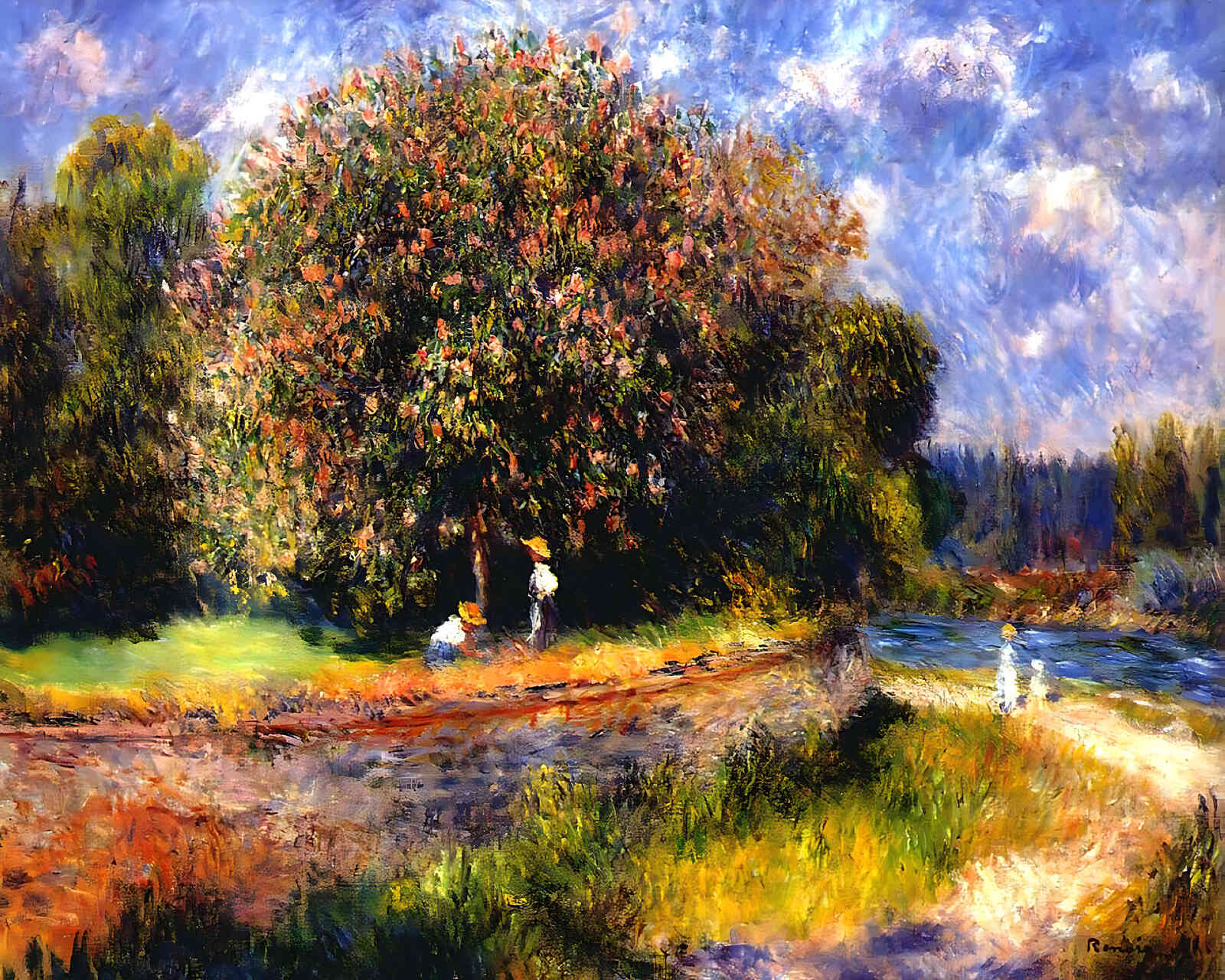 Chestnut Tree Blooming Painting by Pierre-Auguste Renoir 8x10" Art Print