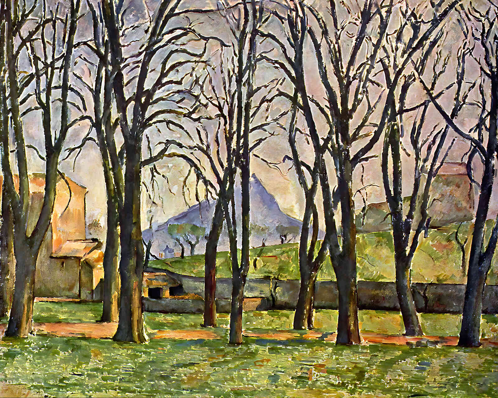 Chestnut Trees at the Jas De Bouffan Painting by Paul Cezanne 8x10" Art Print