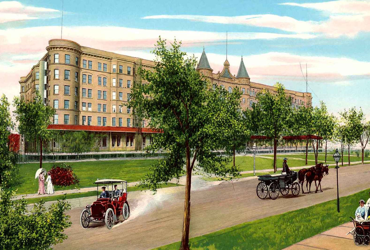 Chicago Beach Hotel in 1905 Vintage Print (7 Sizes) - Restored