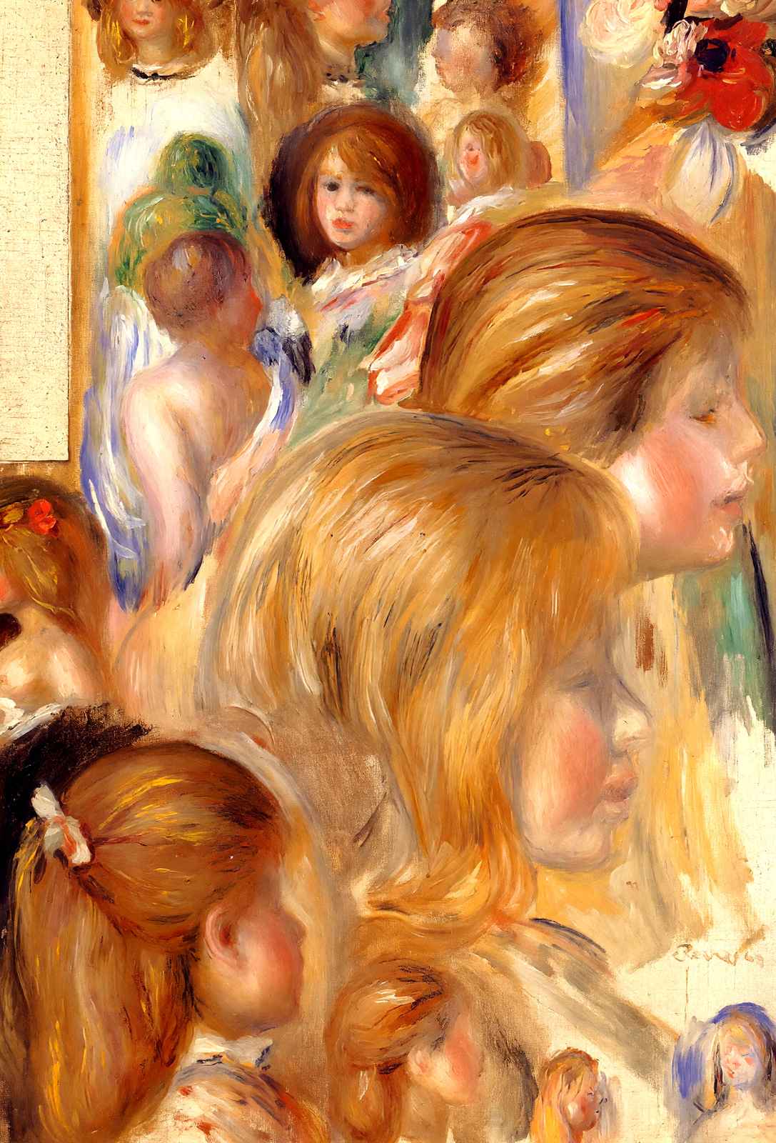 Children`s Heads Fine Art Print Painting by Pierre-Auguste Renoir (6 Sizes)