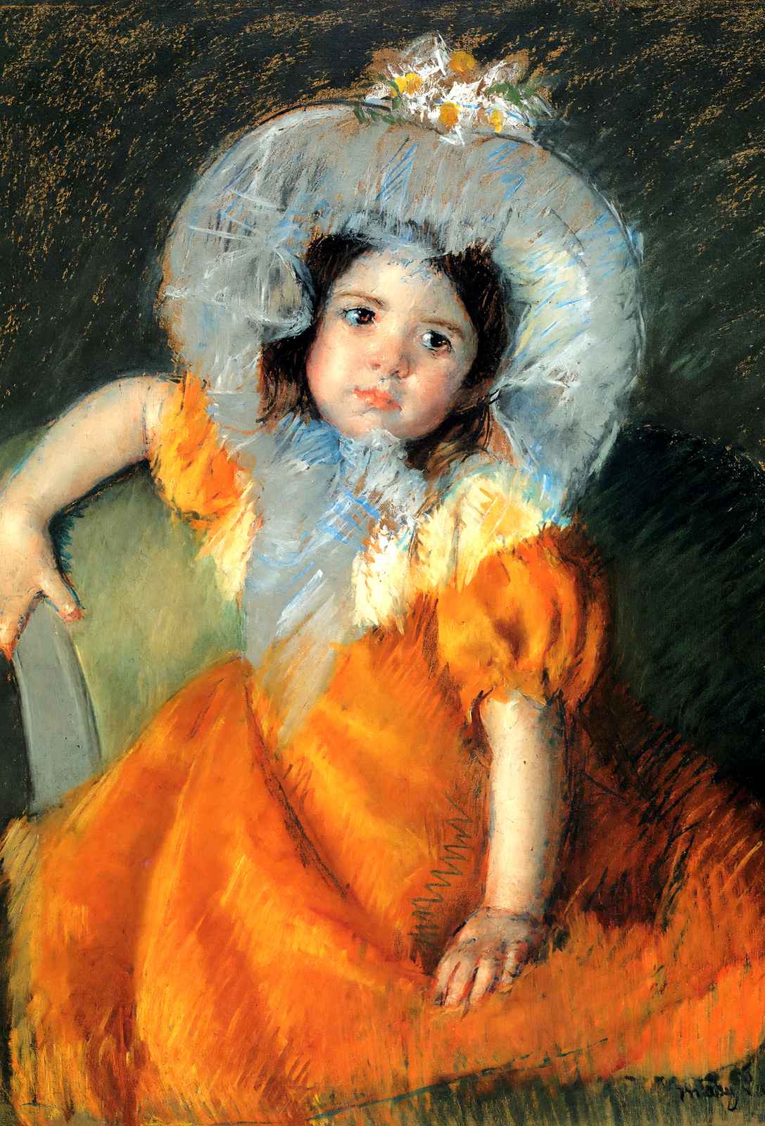 Child in Orange Dress Fine Art Print 1902 Painting by Mary Cassatt (6 Sizes)