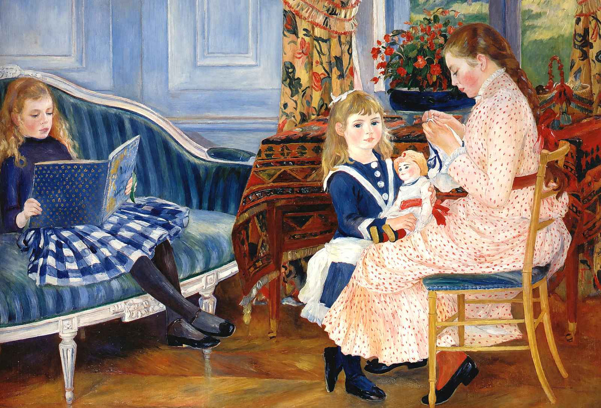 Children`s Afternoon at Wargemont (Marguerite) 1884 Art Print (6 Sizes)