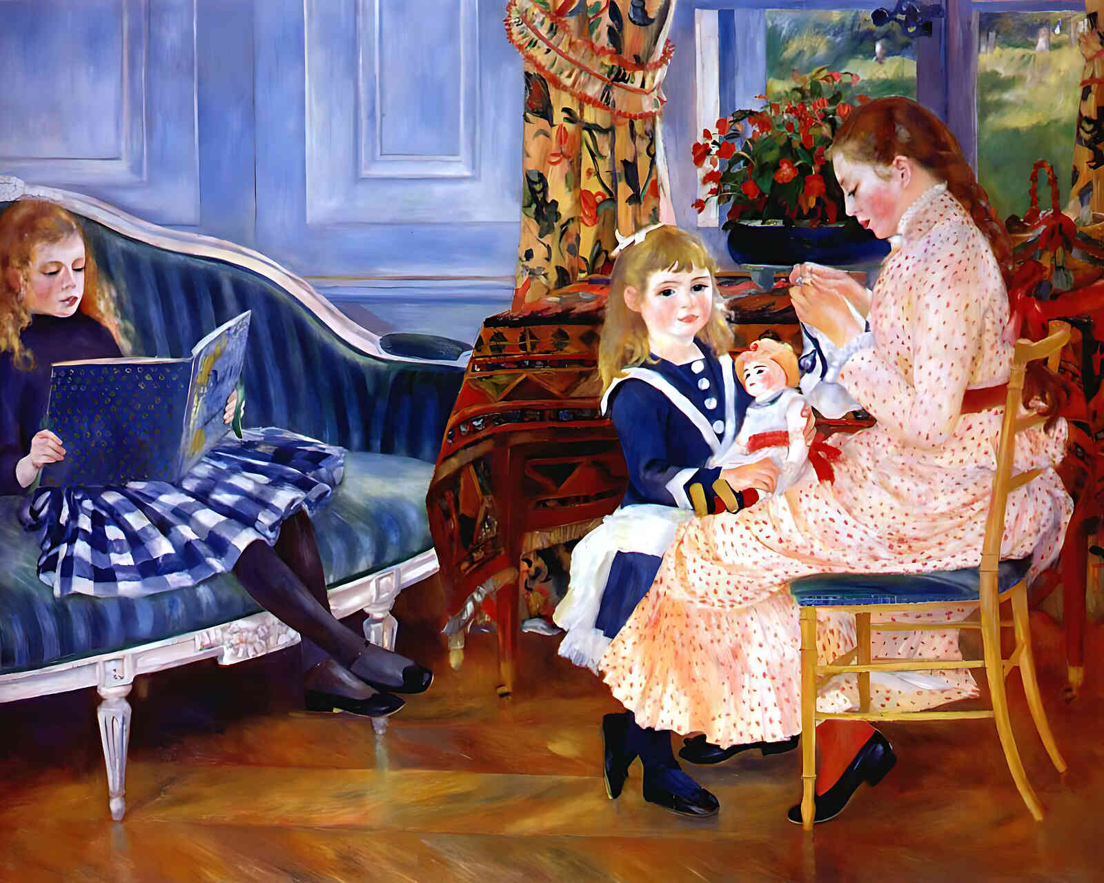 Children`s Afternoon at Wargemont (Marguerite) 8x10" Print (High Quality)