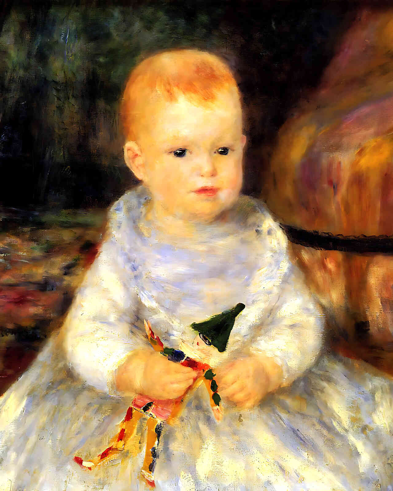 Child with Punch Doll Painting by Pierre-Auguste Renoir 8x10" Art Print