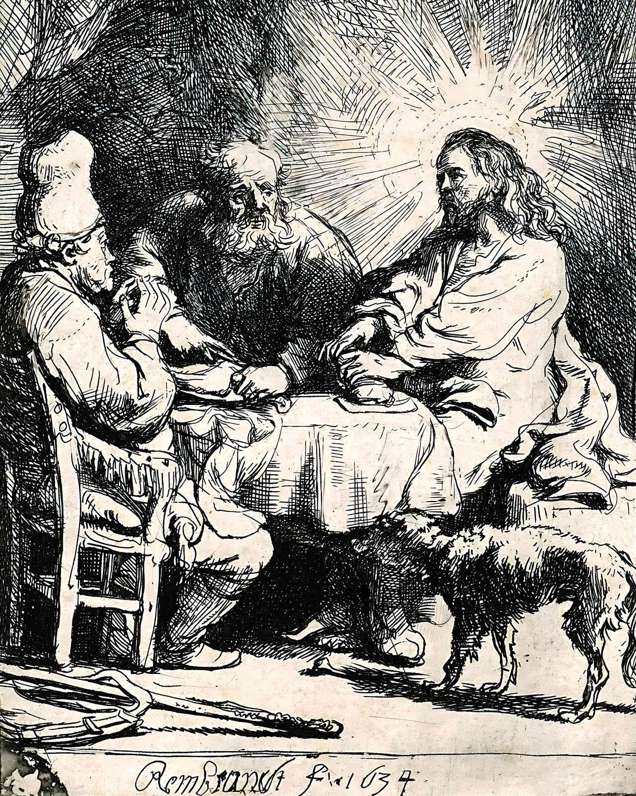 Christ at Emmaus () Painting by Rembrandt 8x10" Art Print - Acid Free