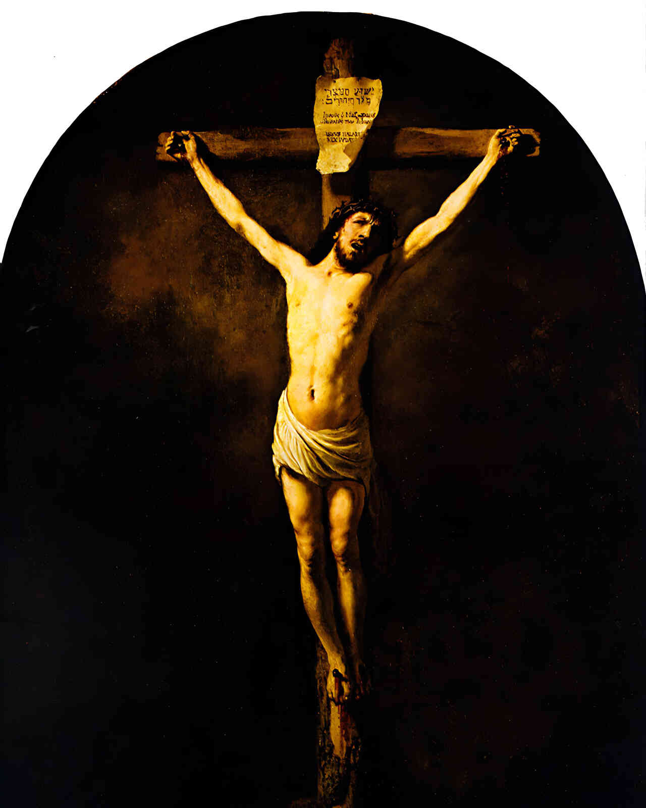 Christ on the Cross Painting by Rembrandt 8x10" Art Print (Premium Print)