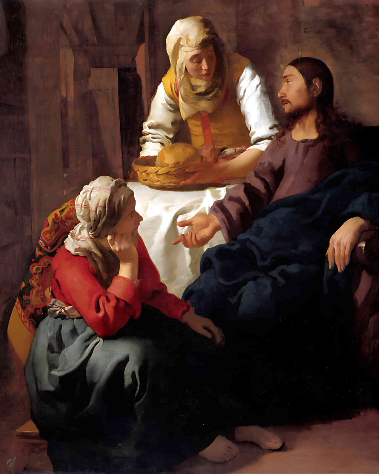 Christ in the House of Martha and Mary by Johannes Vermeer 8x10" Art Print