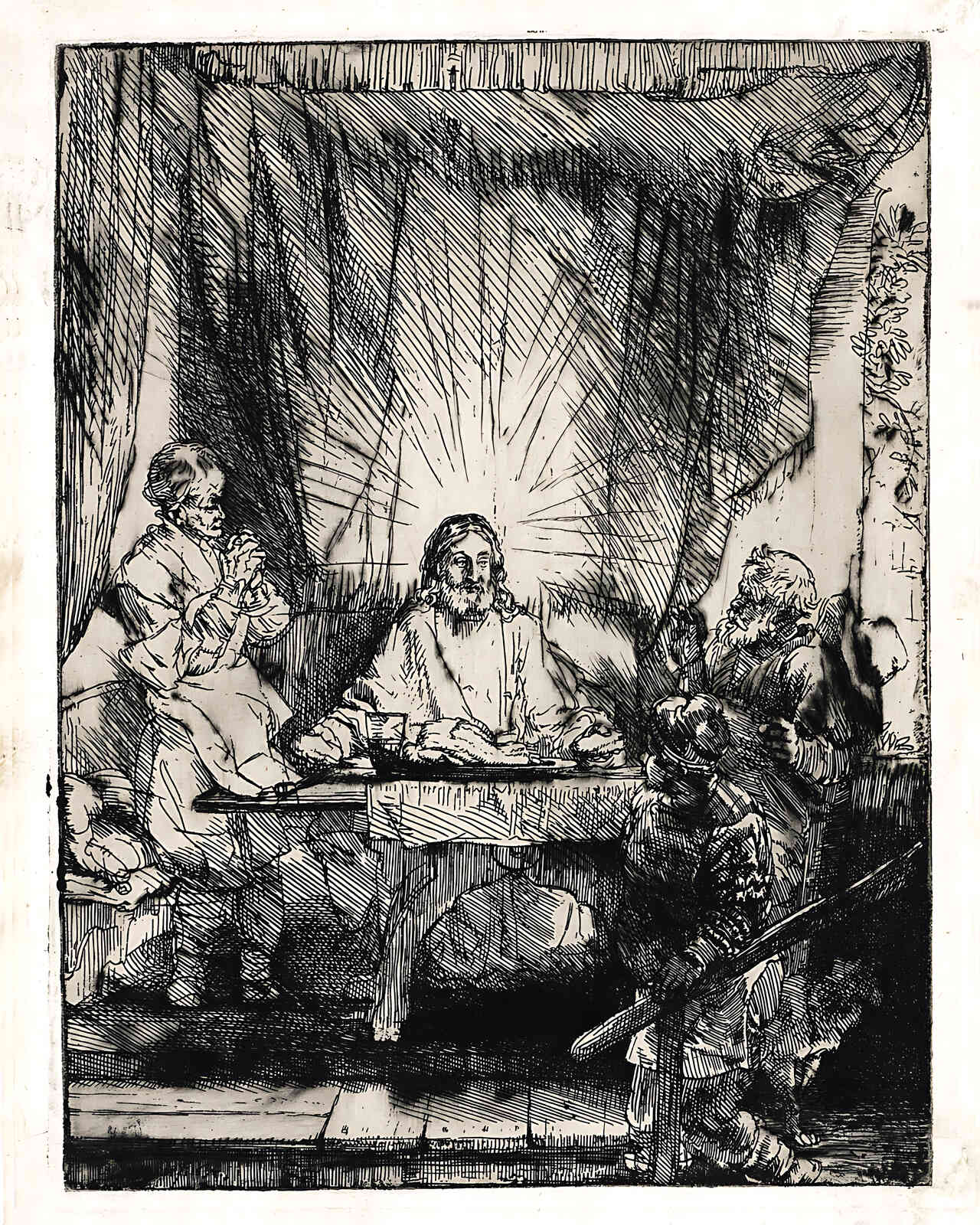 Christ at Emmaus Painting by Rembrandt 8x10" Art Print (Premium Print)