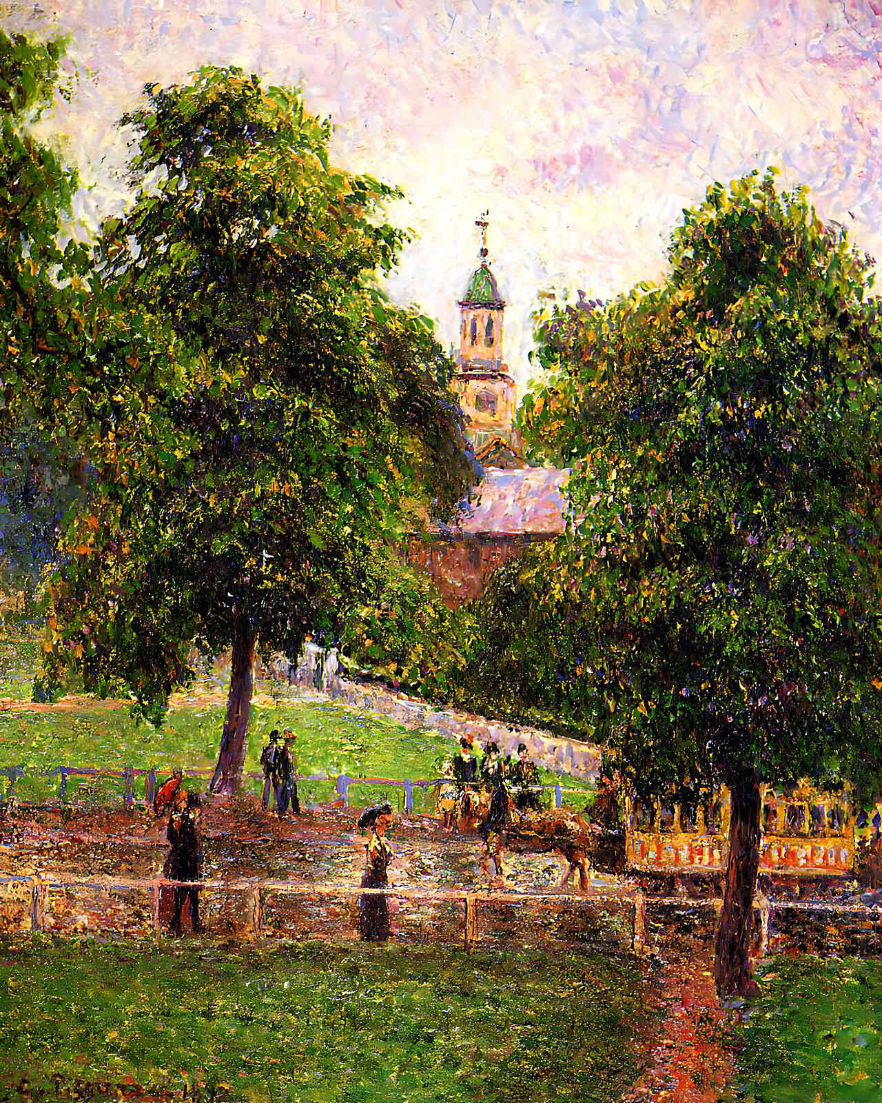 Church at Kew Painting by Camille Pissarro 8x10" Art Print - Premium Quality