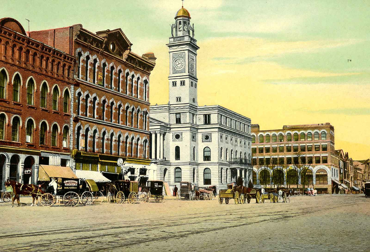 City Square Canton Ohio in 1907 Vintage Print (7 Sizes) - Reproduction