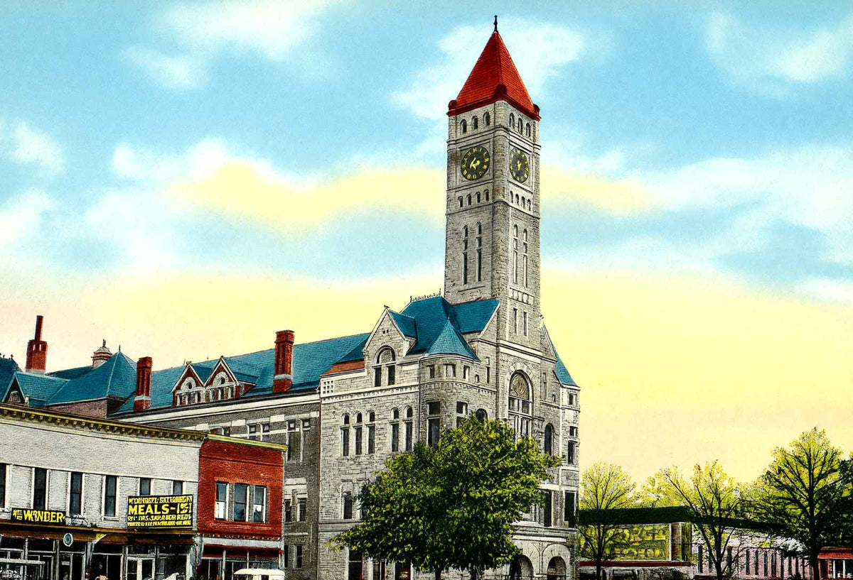 City Building Springfield Ohio in 1907 Vintage Print (7 Sizes) - Acid Free