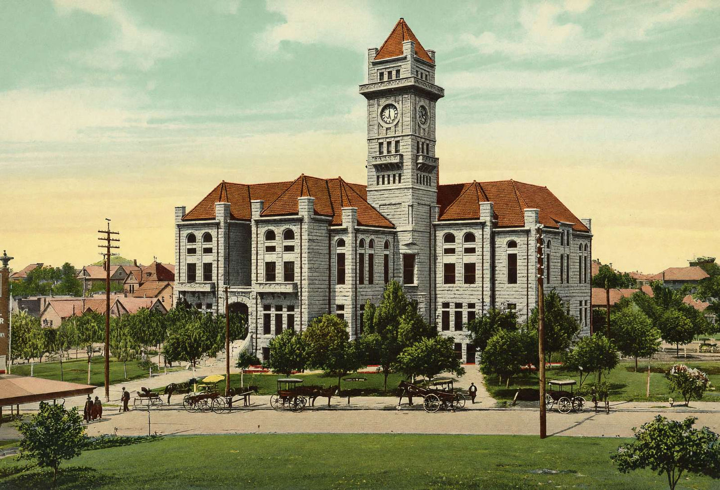City Hall Fort Worth in 1906 Vintage Print (7 Sizes) - High Quality