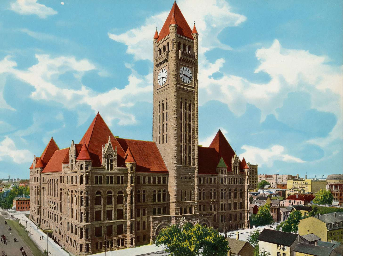 City Hall and Court House Minneapolis in 1906 Vintage Print (7 Sizes)
