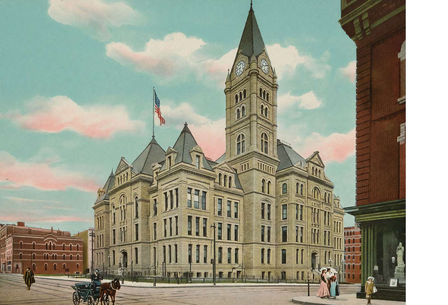 City Hall St Paul in 1906 Vintage Print (7 Sizes) - High Quality